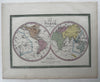 World in spheres early explorer ocean routes 1855 Cowperthwait hand colored map