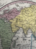 World in spheres early explorer ocean routes 1855 Cowperthwait hand colored map