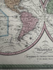 World in spheres early explorer ocean routes 1855 Cowperthwait hand colored map