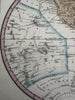 World in spheres early explorer ocean routes 1855 Cowperthwait hand colored map
