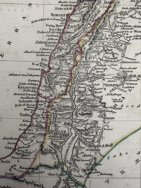 Syria Holy Land Palestine Cyprus Aleppo 1828 S. Arrowsmith engraved map