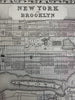 New York city detailed plan 1880 Mitchell large decorative hand colored map