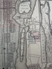 New York city detailed plan 1880 Mitchell large decorative hand colored map
