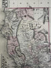 California w/ San Francisco plan 1880 Mitchell decorative hand colored large map