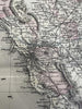 California w/ San Francisco plan 1880 Mitchell decorative hand colored large map