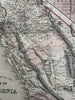 California w/ San Francisco plan 1880 Mitchell decorative hand colored large map