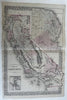 California w/ San Francisco plan 1880 Mitchell decorative hand colored large map