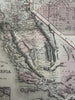 California w/ San Francisco plan 1880 Mitchell decorative hand colored large map