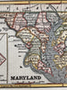 Maryland state 1853 Ensign charming giftable miniature hand colored map