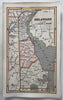 Delaware state 1853 Ensign charming giftable miniature hand colored map