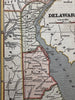 Delaware state 1853 Ensign charming giftable miniature hand colored map