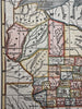Wisconsin state 1853 Ensign charming giftable miniature hand colored map