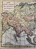 Asia Arabia to China Korea 1750 Vaugondy engraved hand colored miniature map