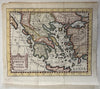 Greece Macedonia Candia Romania 1772 scarce charming miniature HC map