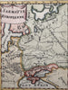Europe Samatia Russia Black Sea Ukraine 1719 Mallet miniature hand color map