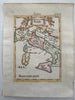 Italy Italia cherub banner cartouche 1719 Mallet miniature hand color map