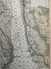 New London Connecticut Thames river Groton c.1910 hand color nautical map