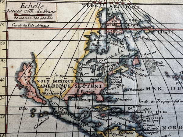 California Island Americas 1738 Macquart miniature hand color map McLaughlin #73