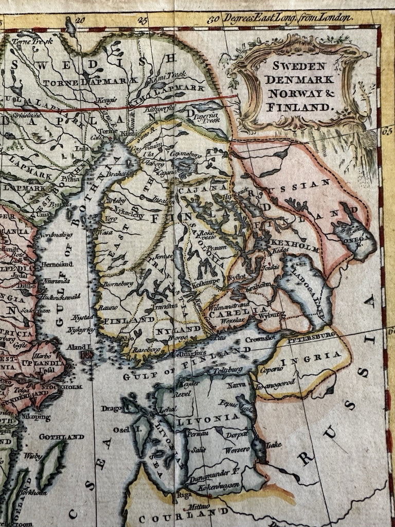 Scandinavia 1772 Kitchin Sweden Denmark Norway Finland Baltic Sea decorative map