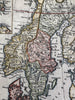 Scandinavia 1772 Kitchin Sweden Denmark Norway Finland Baltic Sea decorative map