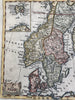 Scandinavia 1772 Kitchin Sweden Denmark Norway Finland Baltic Sea decorative map