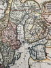 Scandinavia 1772 Kitchin Sweden Denmark Norway Finland Baltic Sea decorative map