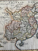 China Chine Asia Korea 1772 Kitchin decorative hand colored miniature map