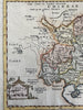 China Chine Asia Korea 1772 Kitchin decorative hand colored miniature map