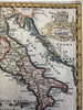 Italy Italia 1772 Kitchin decorative cartouche hand colored miniature map