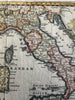 Italy Italia 1772 Kitchin decorative cartouche hand colored miniature map