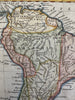 South America continent 1808 hand colored miniature map