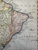 South America continent 1808 hand colored miniature map