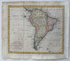 South America continent 1808 hand colored miniature map