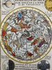 Celestial sky chart zodiac stars 1719 Chiquet attractive engraved antique map