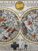Celestial sky chart zodiac stars 1719 Chiquet attractive engraved antique map