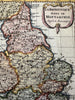 England Anglo- Saxon Britain Heptarchy 1699 Sanson antique map cartouche title