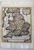 England Anglo- Saxon Britain Heptarchy 1699 Sanson antique map cartouche title