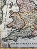 England Anglo- Saxon Britain Heptarchy 1699 Sanson antique map cartouche title