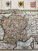France w/ world flags around it 1823 beautiful scarce map w/ lovely hand color