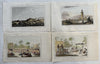 Australia aboriginals sacrifice 1863 hand color print lot x 4 charming views