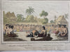 Australia aboriginals sacrifice 1863 hand color print lot x 4 charming views