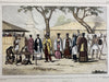 Oceania Bourou Buru island 1863 hand color print lot x 2 charming ethnic views