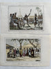 Oceania Tonga Pacific island 1863 hand color print lot x 2 charming ethnic views