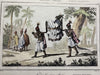 New Zealand funeral Pacific 1863 hand color print lot x 2 views w/ village scene