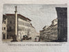 Florence Italia Firenze Italia 1829 hand color print lot x 2 city urban views