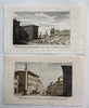 Florence Italia Firenze Italia 1829 hand color print lot x 2 city urban views