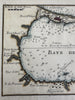 Gibraltar Bay Spain 1764 Roux engraved hand color coastal map