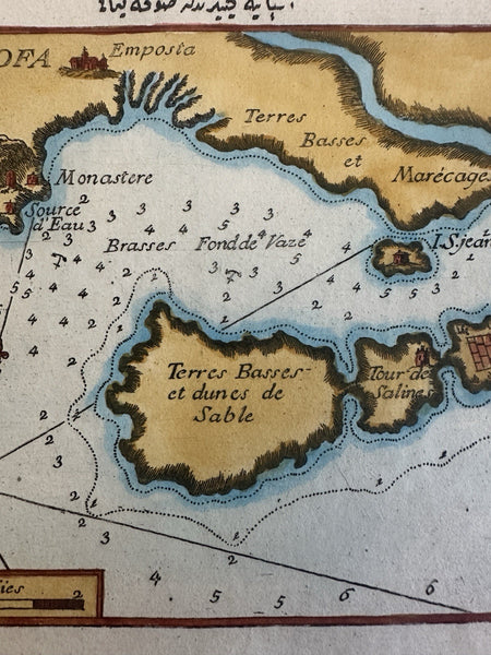 Spain Catalonia Bay of Sofa Emposta Amposta 1764 Roux hand color coastal map