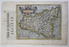 Sicily Sicilia Italy Italia c.1605-20 Mercator minor rare hand color map