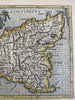 Sicily Sicilia Italy Italia c.1605-20 Mercator minor rare hand color map